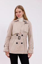 GLX Short Button Trenchcoat Beige