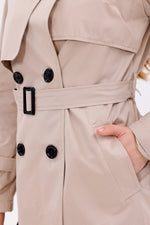 GLX Short Button Trenchcoat Beige