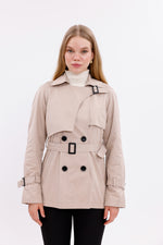 GLX Short Button Trenchcoat Beige