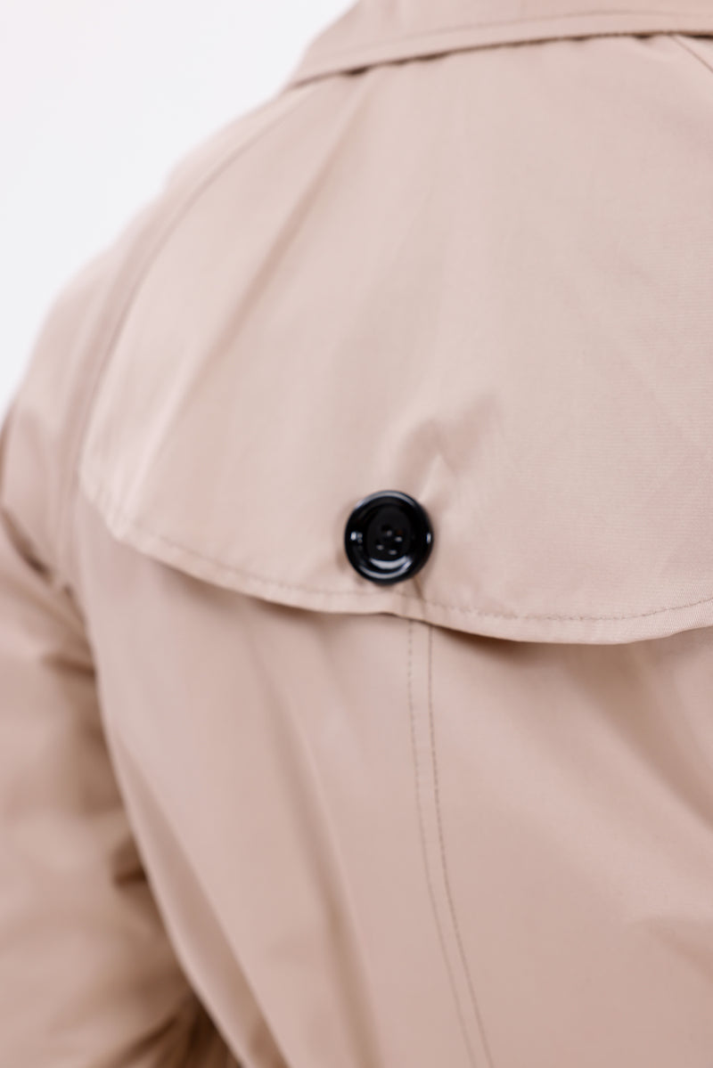 GLX Short Button Trenchcoat Beige