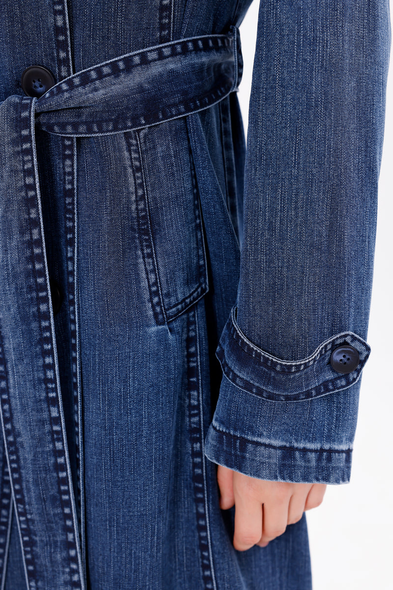 GLX Denim Trenchcoat Navy Blue