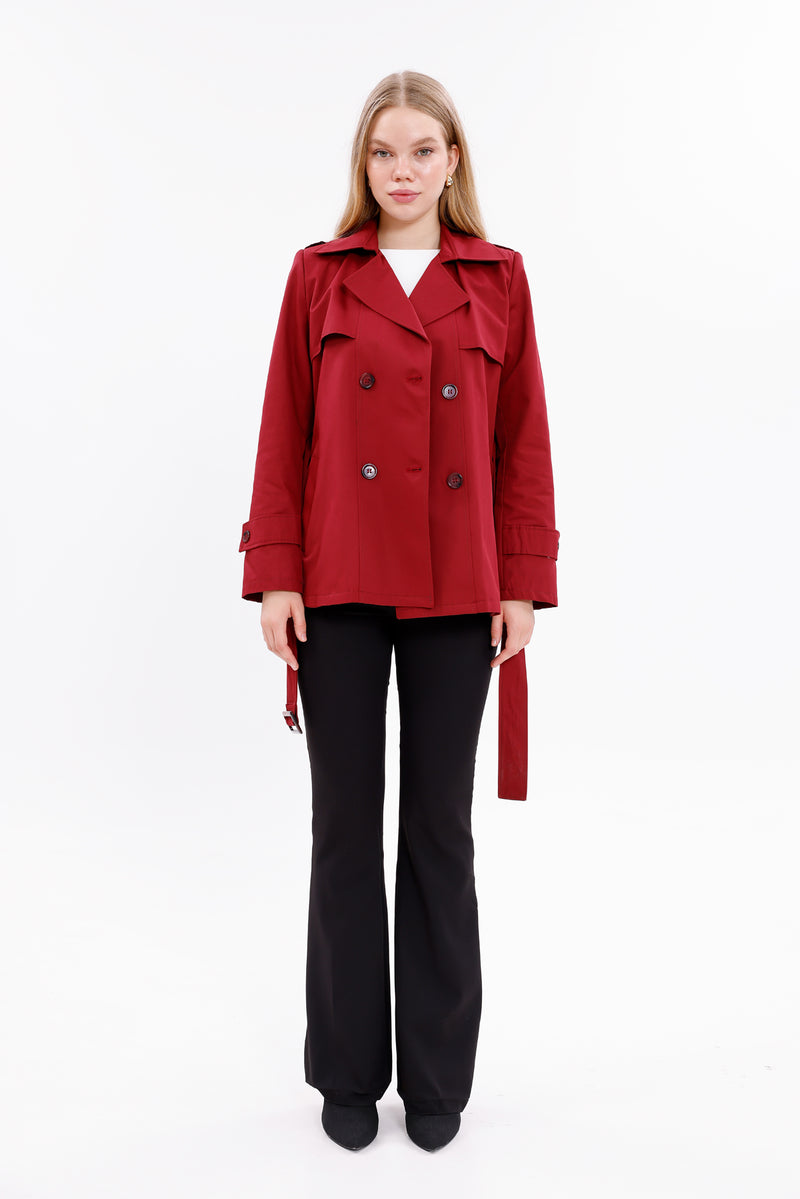 GLX Short Trenchcoat Burgundy