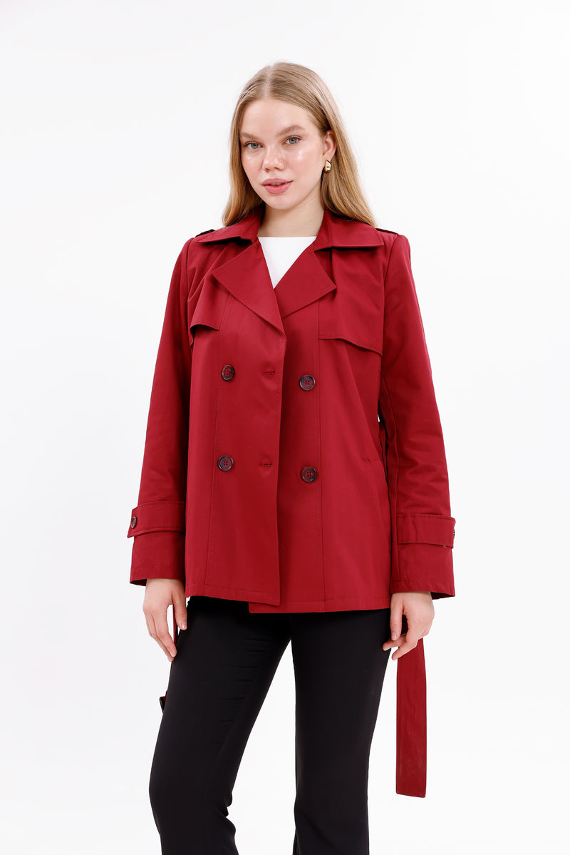 GLX Short Trenchcoat Burgundy