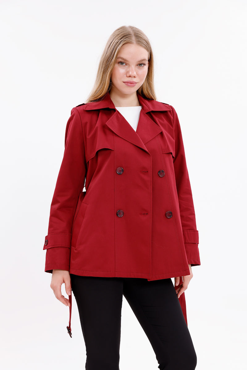 GLX Short Trenchcoat Burgundy