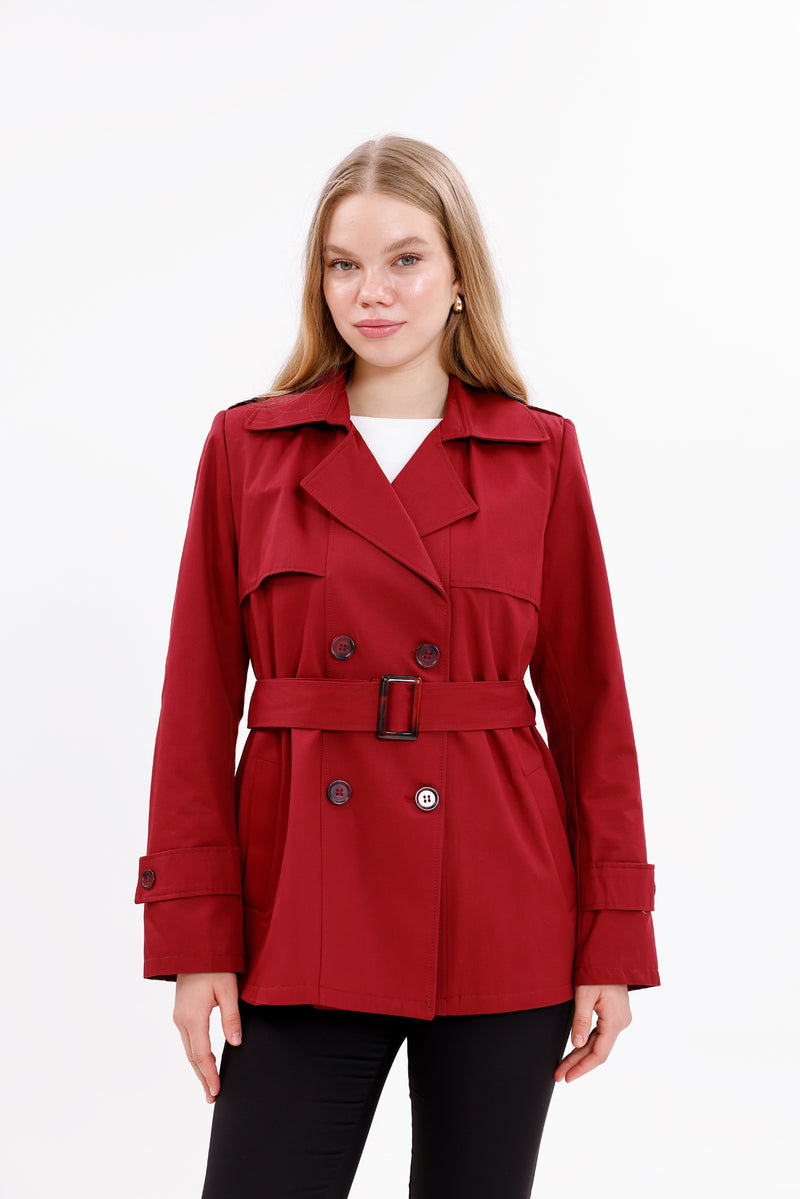 GLX Short Trenchcoat Burgundy