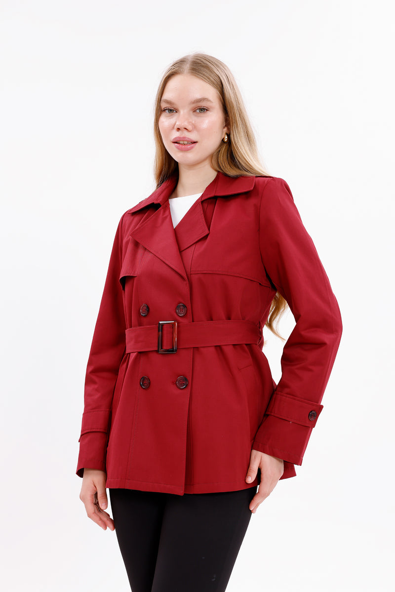 GLX Short Trenchcoat Burgundy