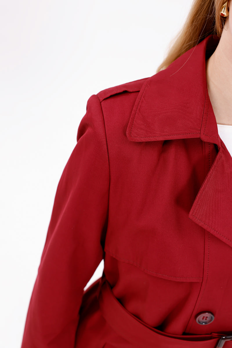 GLX Short Trenchcoat Burgundy