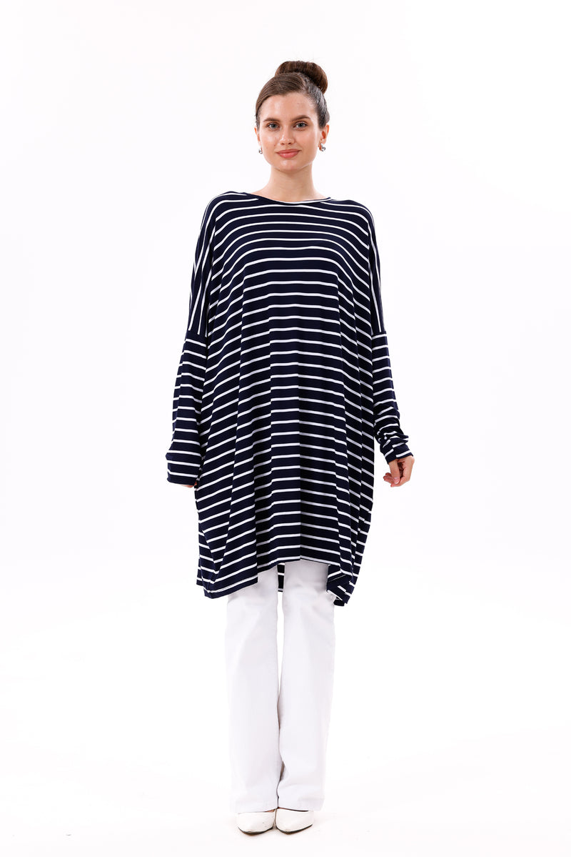 AFL Striped Tunic Navy Blue
