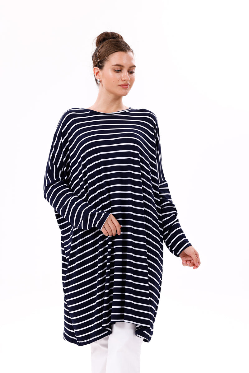 AFL Striped Tunic Navy Blue