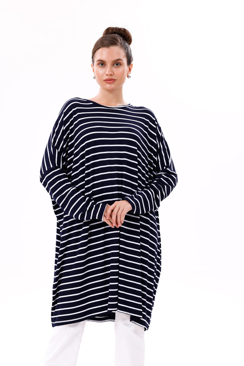AFL Striped Tunic Navy Blue