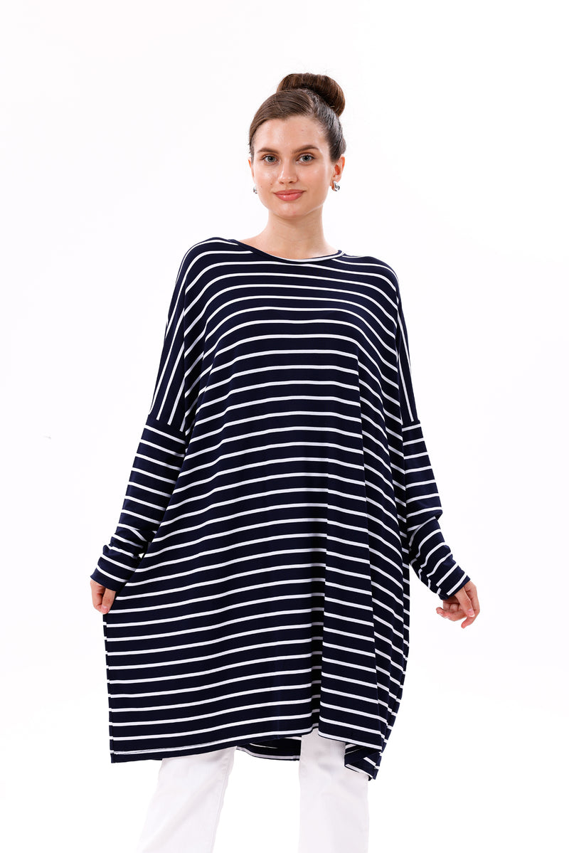 AFL Striped Tunic Navy Blue