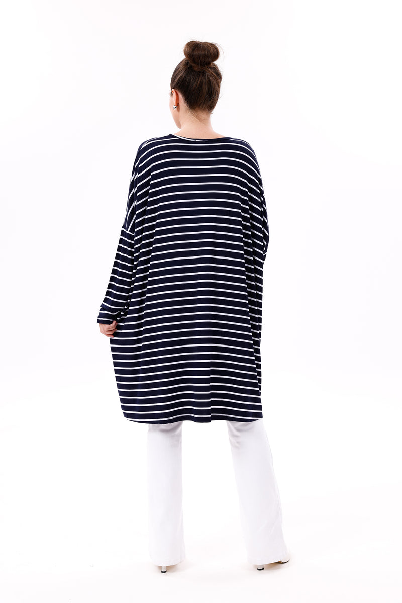 AFL Striped Tunic Navy Blue