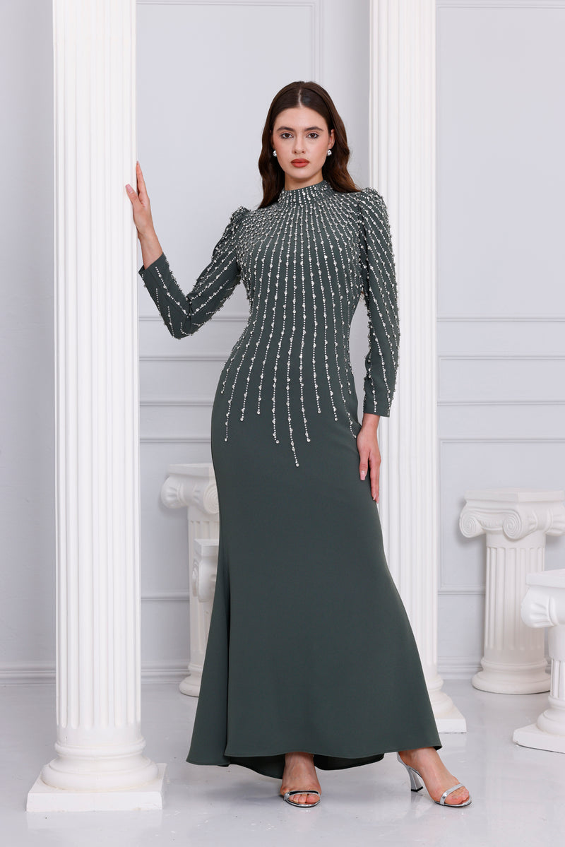IPC Mehlika Special Occasion Dress Khaki