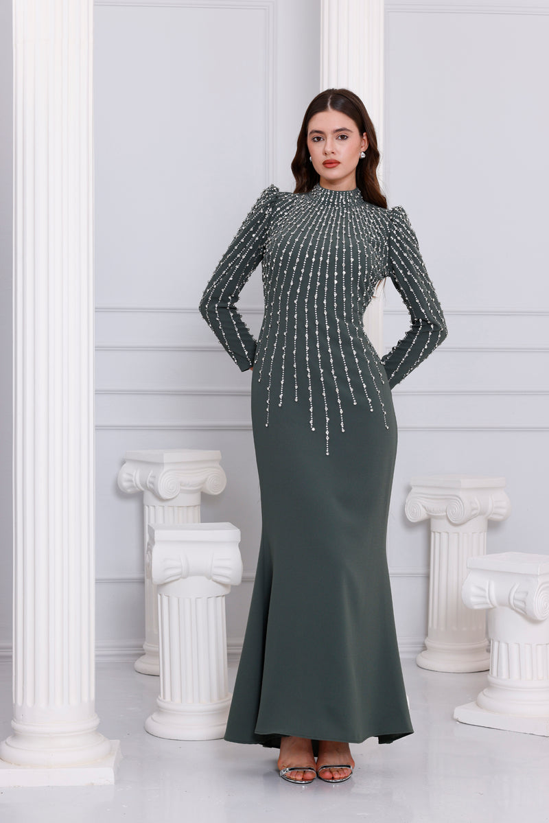 IPC Mehlika Special Occasion Dress Khaki