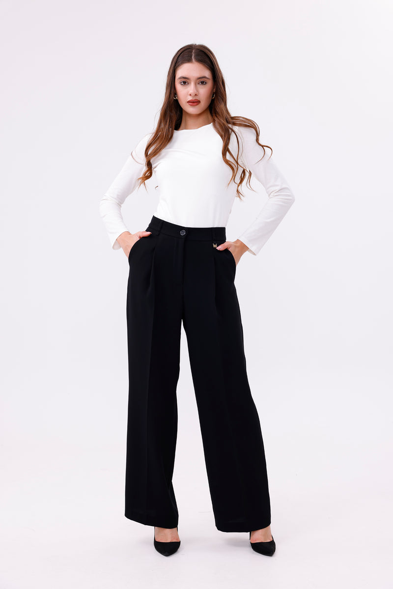 SZ Yandex Pleted Wide Pants Black