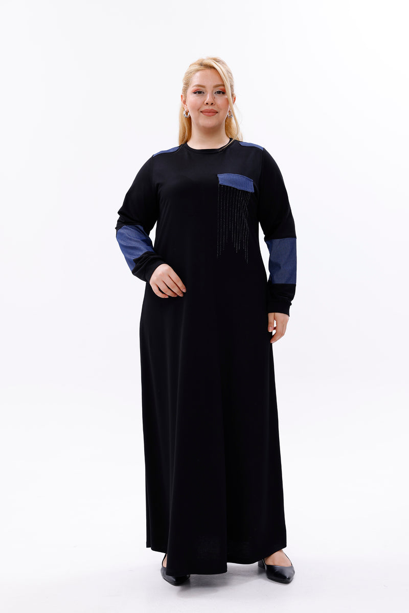 MSB Rami Garnished Dress Black