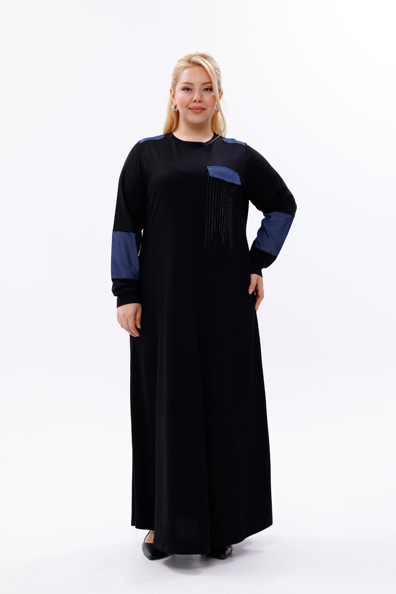 MSB Rami Garnished Dress Black