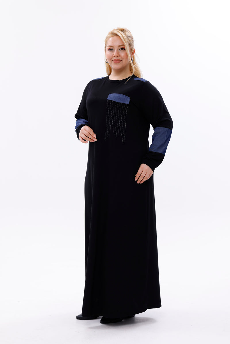 MSB Rami Garnished Dress Black