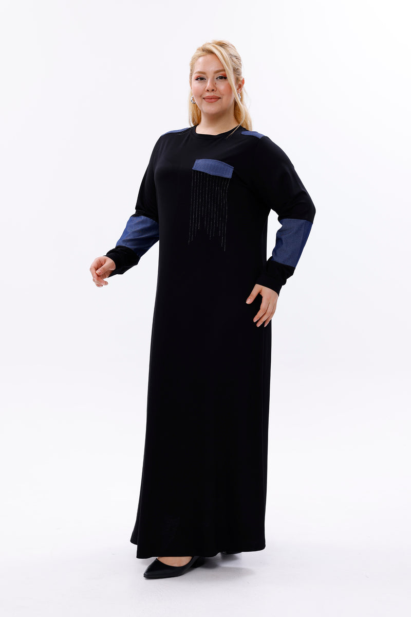 MSB Rami Garnished Dress Black