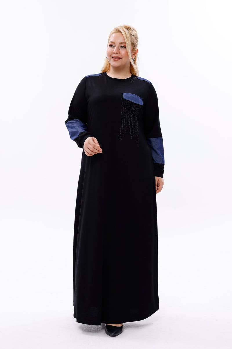 MSB Rami Garnished Dress Black