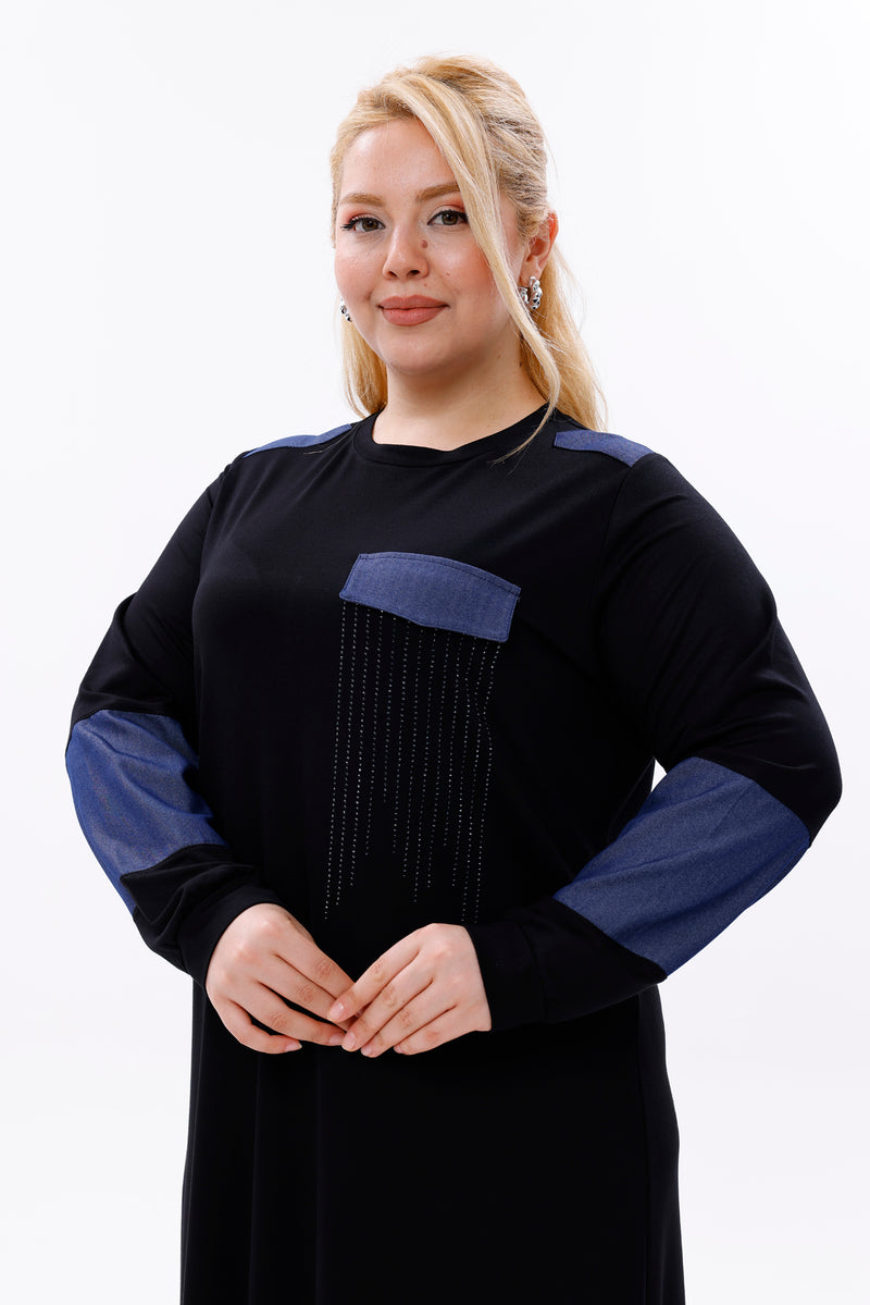 MSB Rami Garnished Dress Black