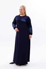 MSB Rami Garnished Dress Navy Blue