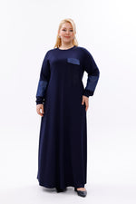 MSB Rami Garnished Dress Navy Blue