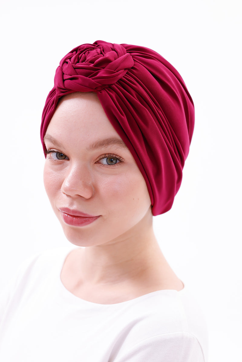 QF 1800 Handmade Turban Fuchia