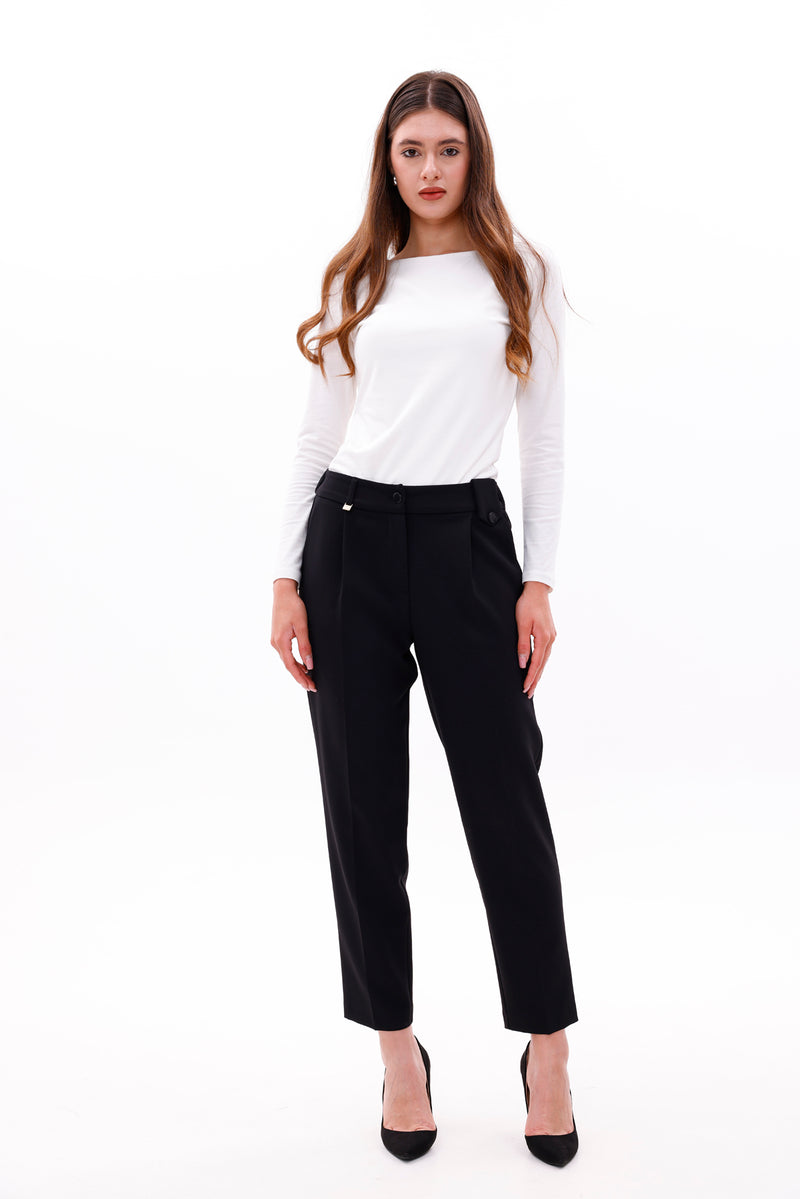 SZ Sofia Corsage Epaulet Pants Black