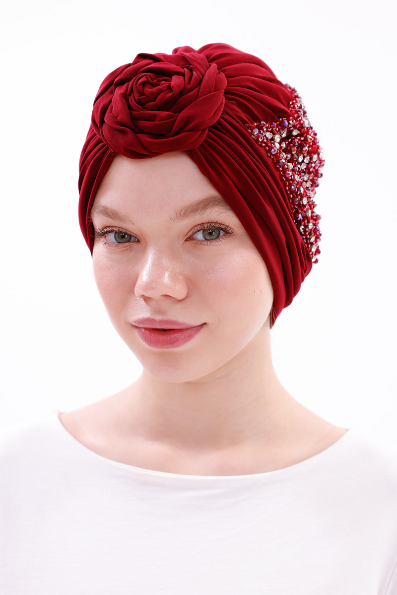QF 1834 Rhinestone Handmade Turban Ivy