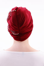 QF 1834 Rhinestone Handmade Turban Ivy
