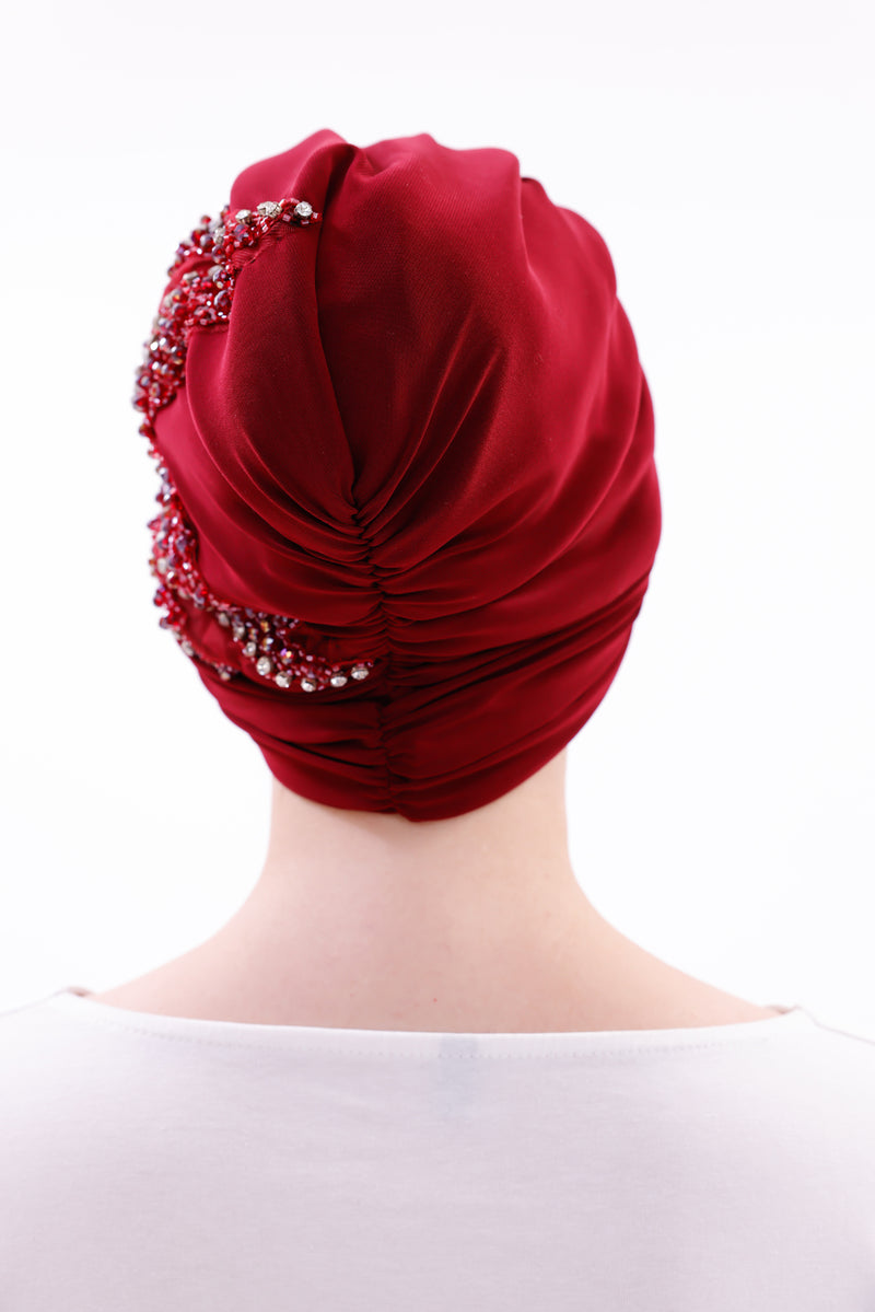 QF 1834 Rhinestone Handmade Turban Ivy