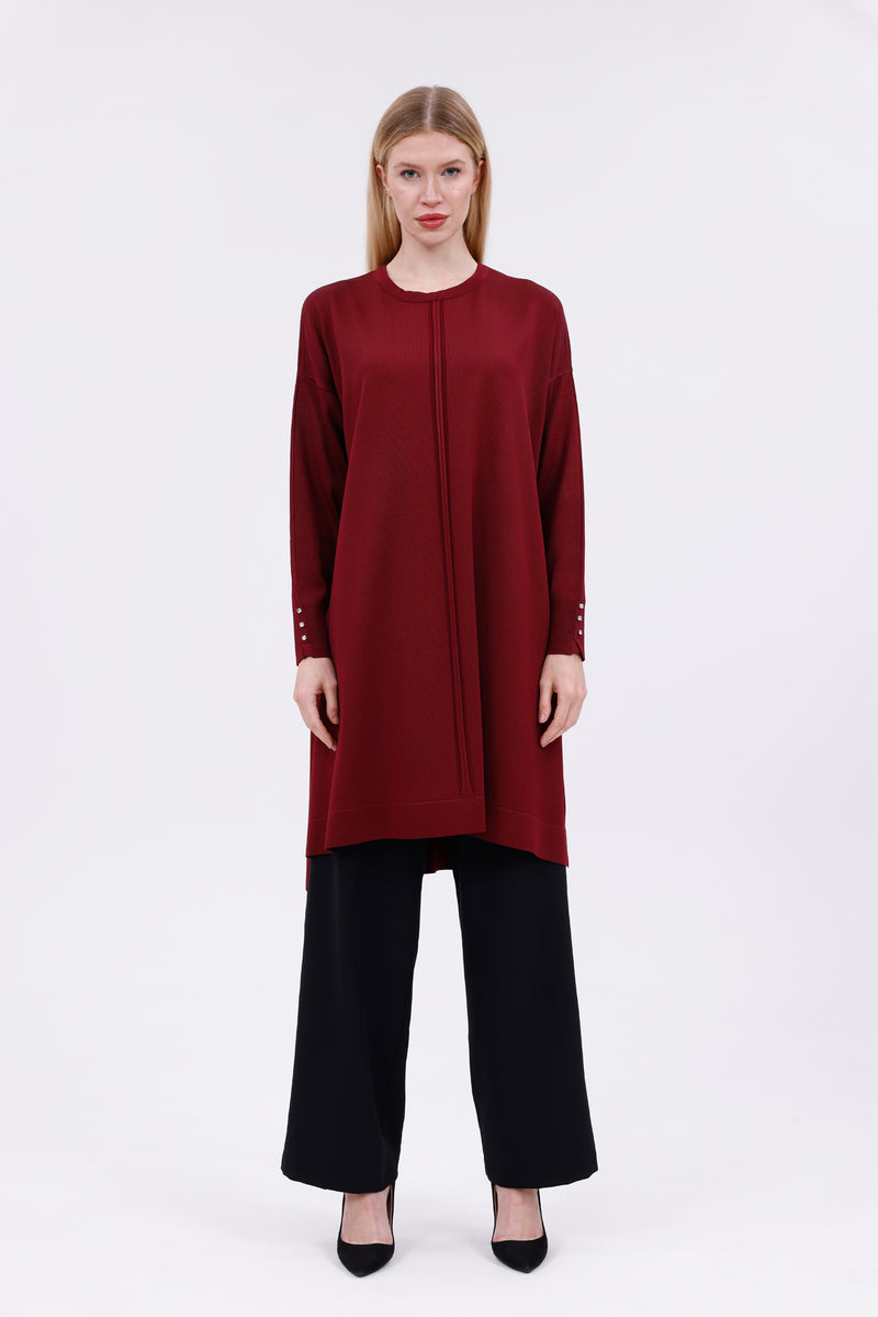 ZZ Balca Knitted Winter Tunic Burgundy
