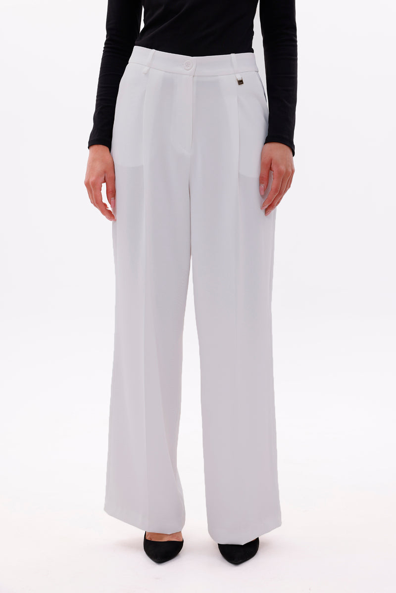 SZ Yandex Pleted Wide Pants Ecru