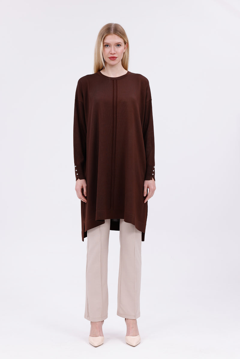 ZZ Balca Knitted Winter Tunic Brown