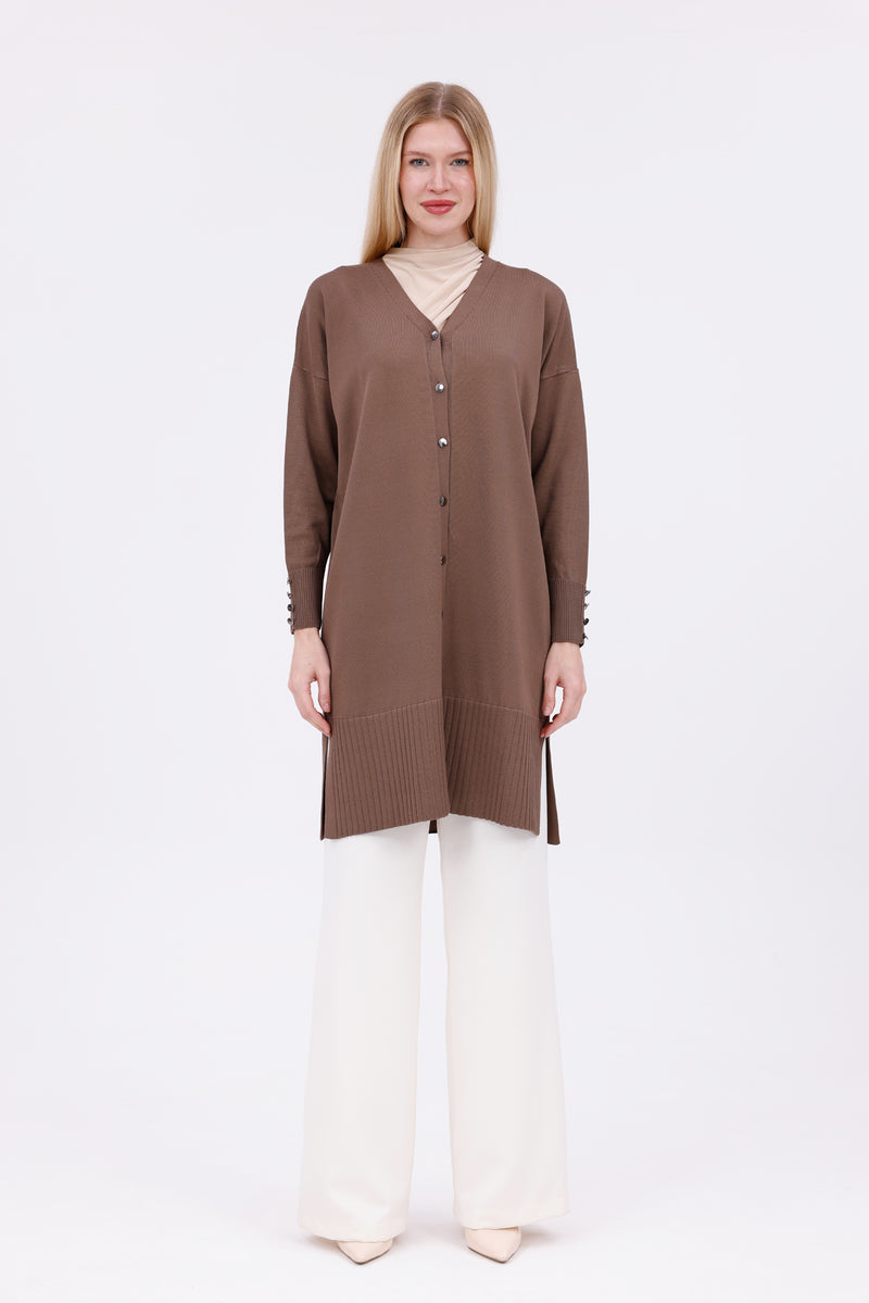 ZZ Begum Knitted Winter Cardigan Mink