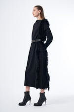 MissWhence Real Fur Knitted Dress Black