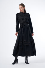 MissWhence Lace Detailed Silk Dress Black