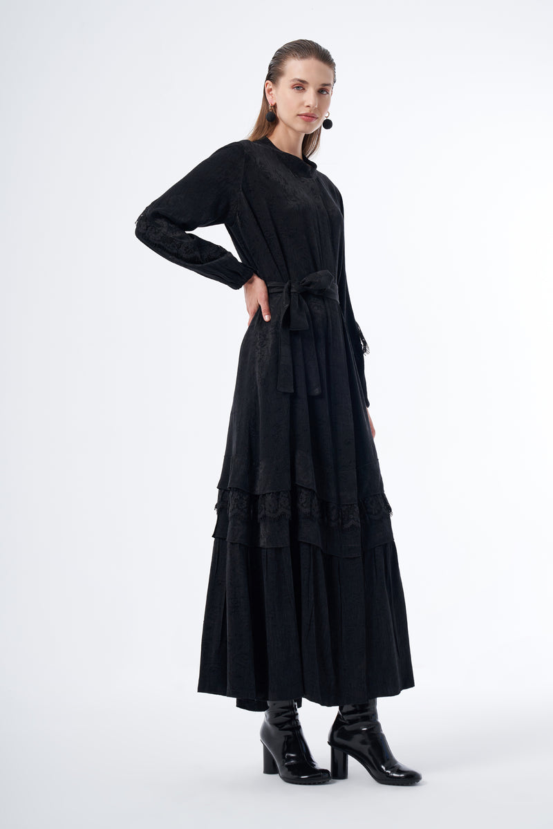 MissWhence 36528 Long Zipup Cape Black