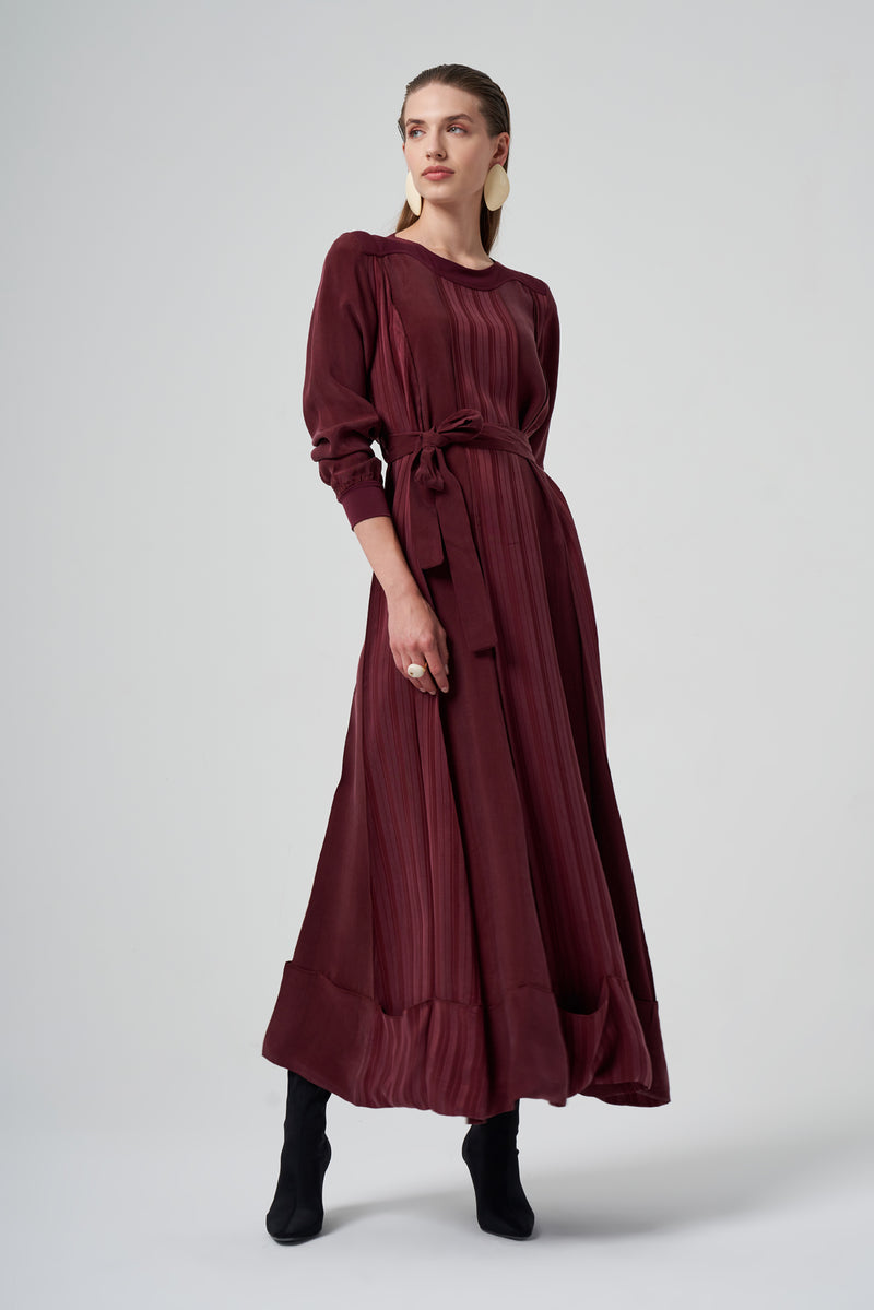 MissWhence 36820 Silk Dress Burgundy