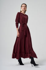 MissWhence 36820 Silk Dress Burgundy