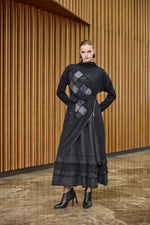 MissWhence 38808 2 Pc Patchwork Dress Black