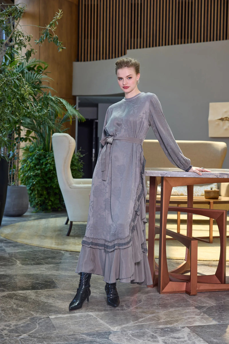 MissWhence 38806 Silk Dress Gray