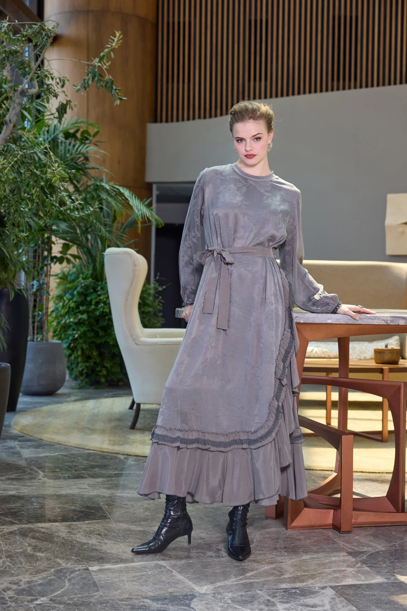 MissWhence 38806 Silk Dress Gray