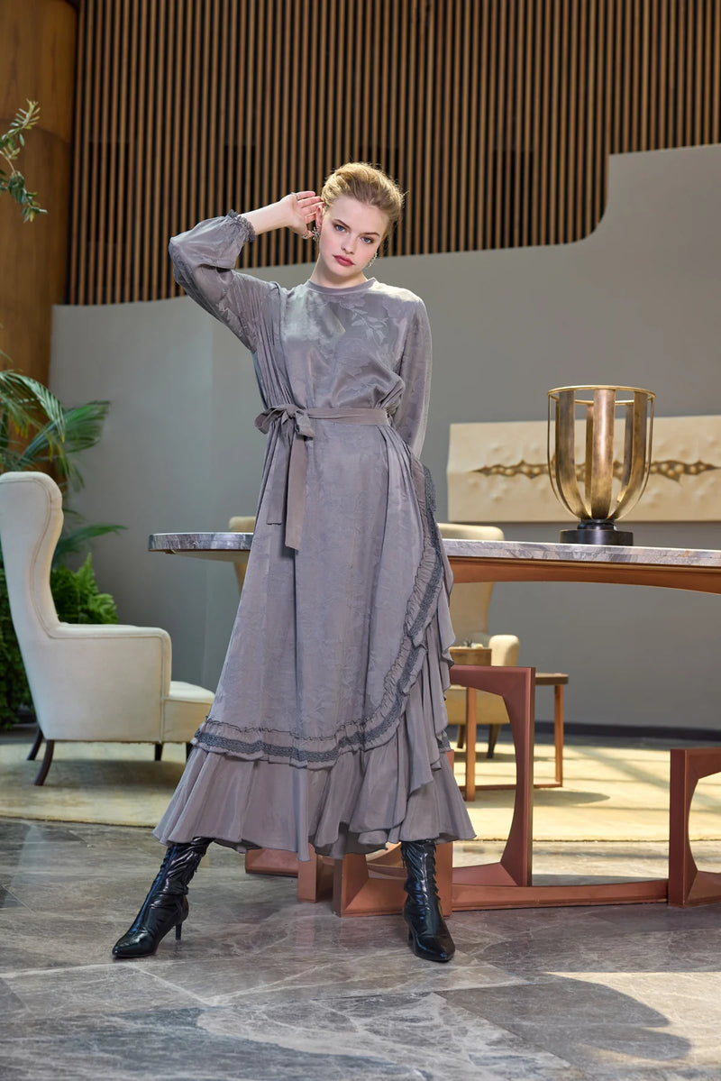 MissWhence 38806 Silk Dress Gray
