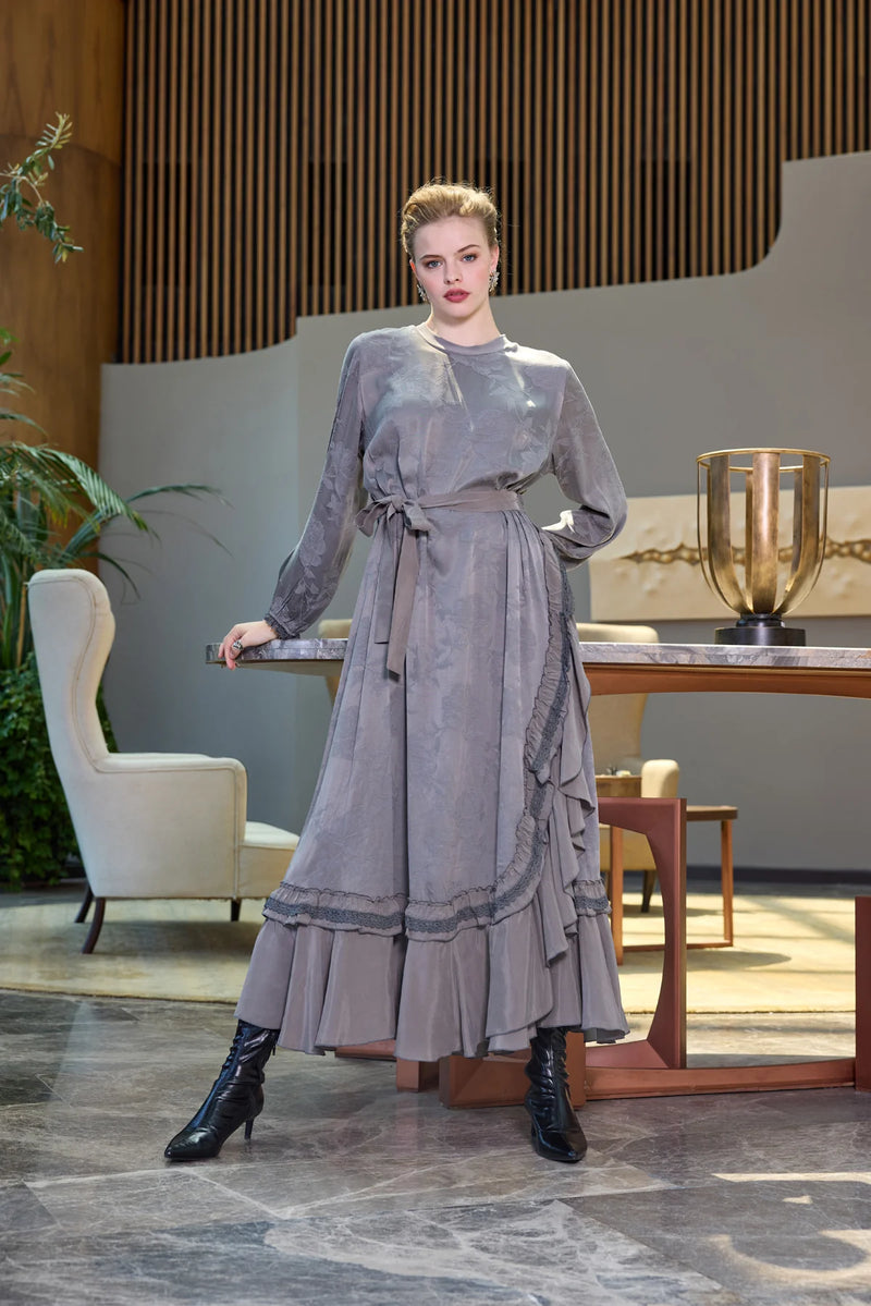 MissWhence 38806 Silk Dress Gray