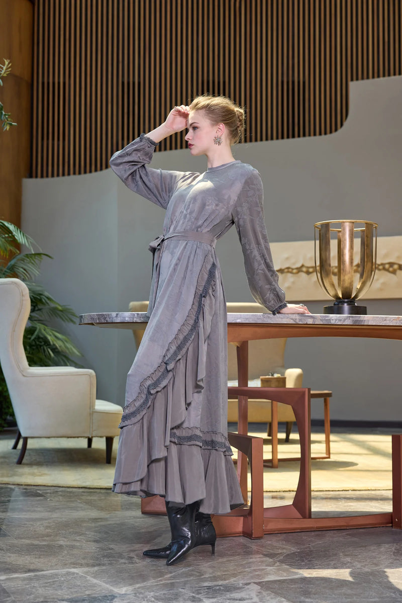 MissWhence 38806 Silk Dress Gray