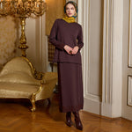 MissWhence Knitted Skirt Set Brown