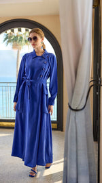 MissWhence 35805 Silk Dress Sax Blue