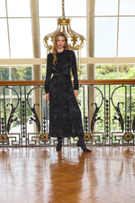 MissWhence 38801 Silk And Velvet Dress Black